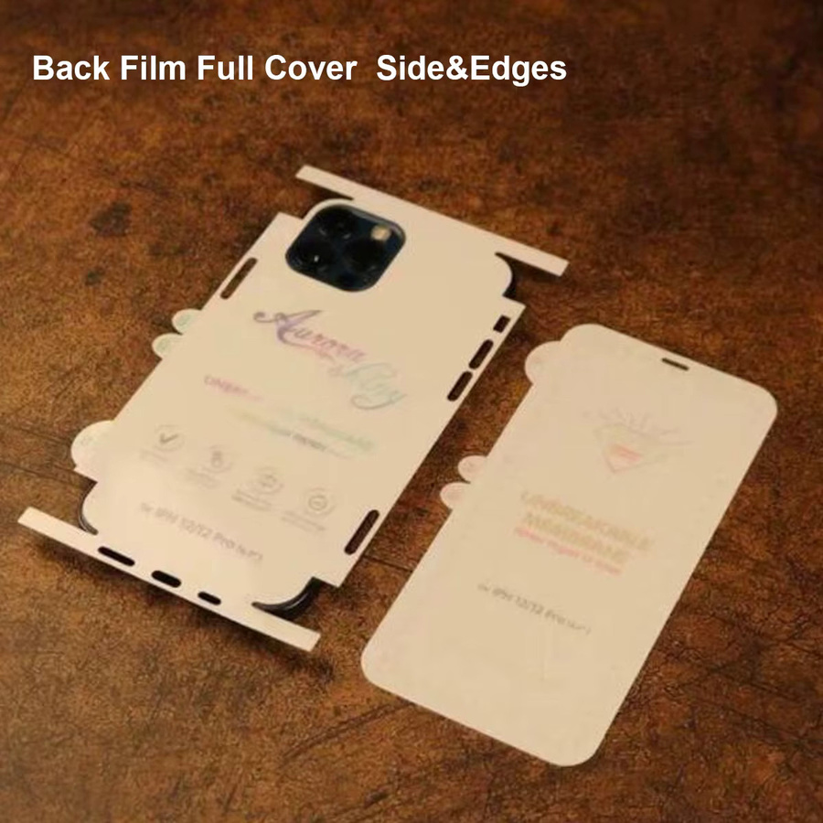 2er-Set unzerbrechliche Hydrogel Displayschutzfolien für Apple iPhone 15 Pro Max 14 13 12 11 Pro Max mit voller Abdeckung für Vorder- und Rückseite, transparent - Bild 1