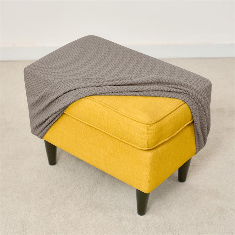 Dehnbarer Ottomanenbezug von Yiran Furniture in Jacquard-Optik, rechteckig, 100% Polyester - Bild 2