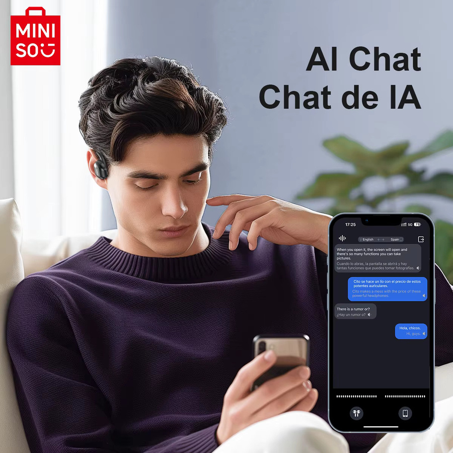 MINISO MS162 Intelligente Bluetooth-Übersetzungsohrhörer In-Ear Chat-Headset Schwarz mit 16-mm-Treibereinheit - Bild 5