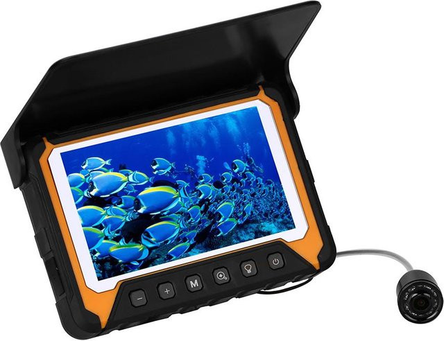 Lixada Unterwasser-Angelkamera mit 5-Zoll-LCD-Monitor, 500.000 Pixel, 120 Grad Sichtfeld und 8 IR-Nachtsicht-LEDs für 30m Tiefe, Blau - Bild 1