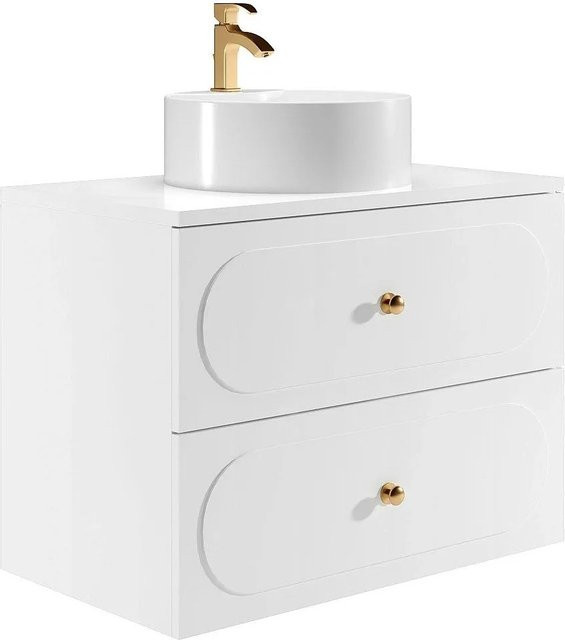 Vente-unique Einzelwaschtisch Satobal aus Keramik in Weiß, Breite: 80 cm, Tiefe: 60 cm, Höhe: 46 cm - Bild 1