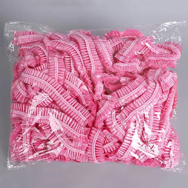 Einweg-Duschhauben aus Kunststoff, Rosa, 100 Stück, Damen - Bild 1