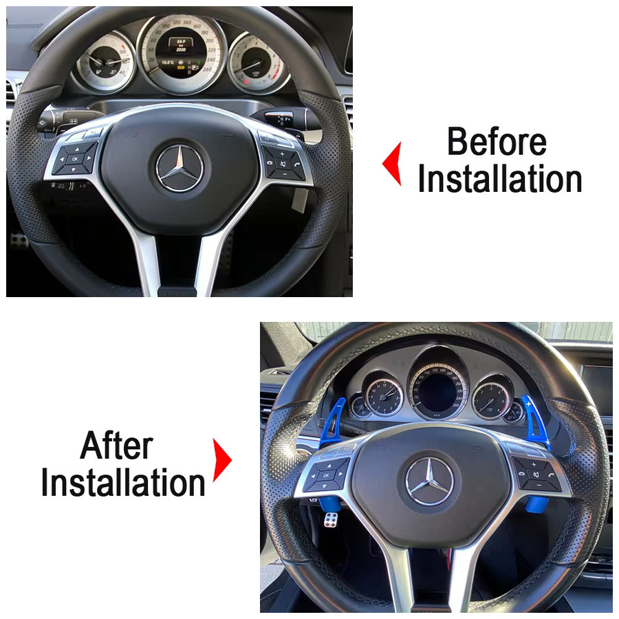 Beinuli Lenkrad Paddles Shifter Extender für Mercedes Benz A B Klasse W447 W176 W246 SLK R172 CLA C117 GLA X156 in Schwarz - Bild 2