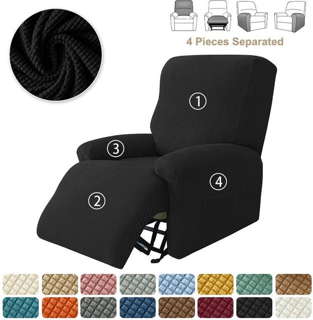 Bestbags 4-teiliger Sesselbezug aus Jacquard-Stretch-Material für 1-Sitzer, rutschfest und waschbar - Bild 1