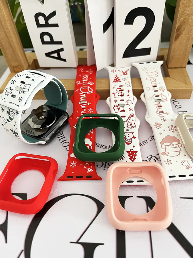 Silikonarmband mit weicher Hülle für Apple Watch, Weiß, Unisex - Bild 2