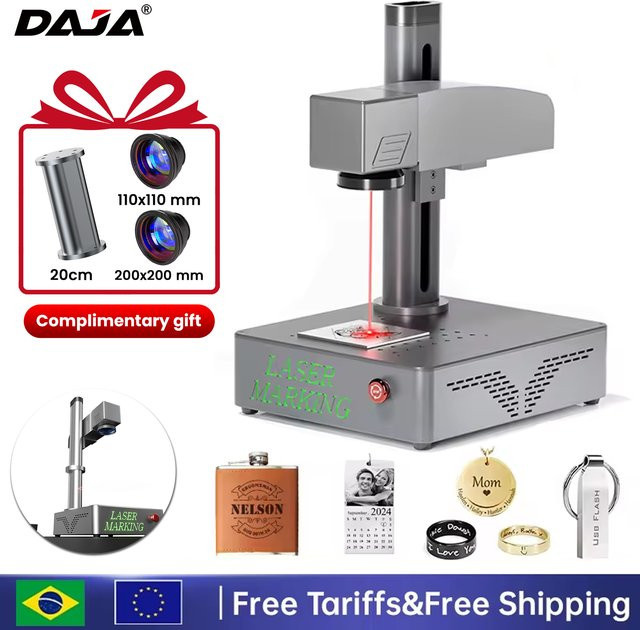 DAJA S4 Faserlaserbeschriftungsmaschine zum Gravieren und Schneiden von Metallschmuck, Leder und Kunststoff - Bild 1