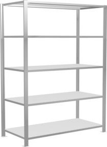 Schulte Grundregal Büro-Steckregal MULTIplus150 in Lichtgrau mit 5 Fachböden und Mittelanschlag, H x B x T: 180 x 130 x 60 cm - Bild 1
