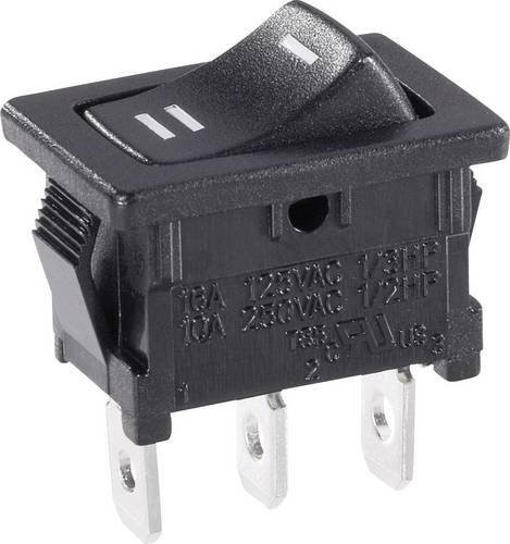TRU Components Wippschalter TC-R13-66C-02 Schwarz 250 V/AC 6A 1 x Ein/Ein rastend - Bild 1