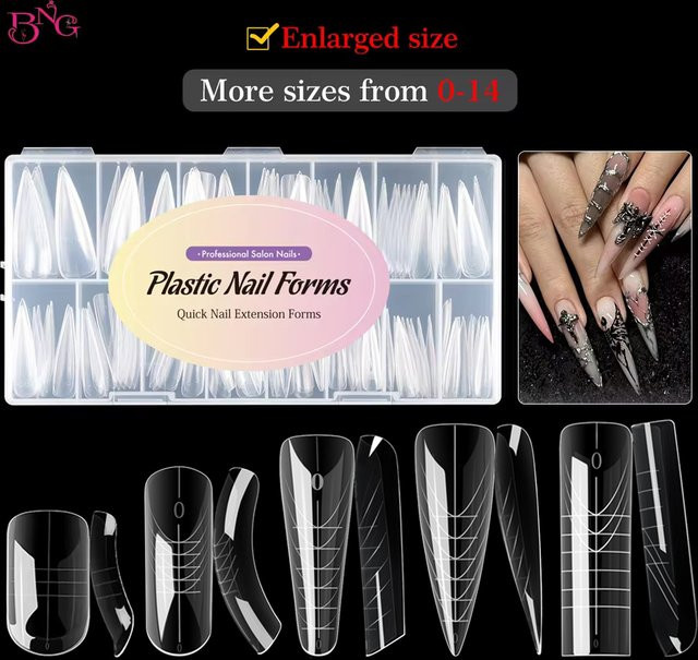 BNG Dual-Nagelformen Stiletto für Poly-Verlängerungsgel, 75/150 Stk. - Bild 1