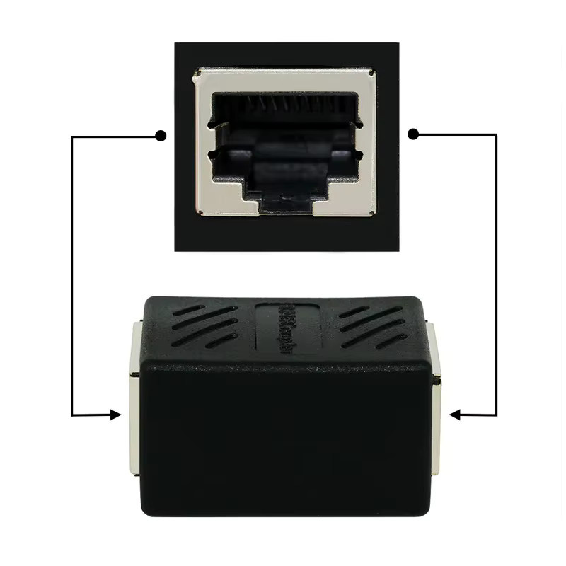 RJ45 Buchse-zu-Buchse Netzwerk Ethernet LAN Splitter Verbinder CAT5 CAT6 Adapter Koppler in Schwarz - Bild 5