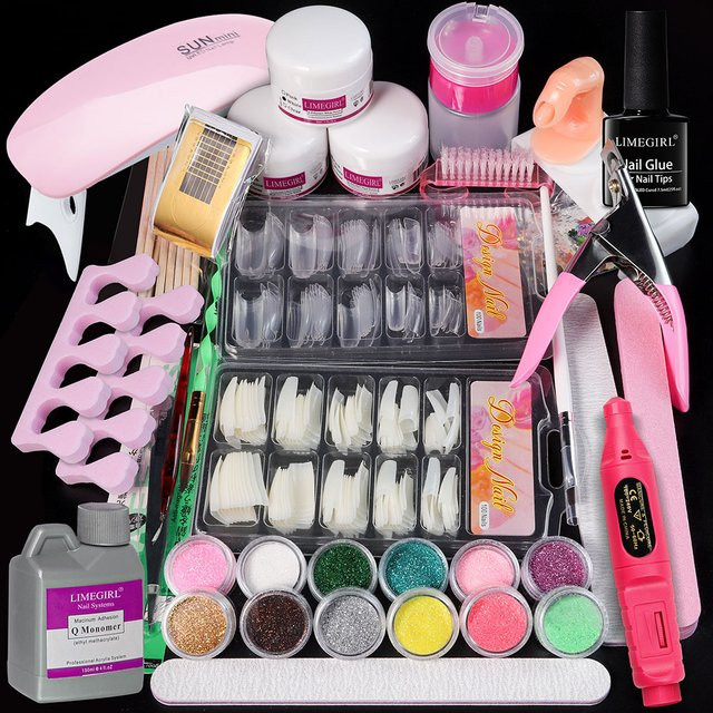 Limegirl Acrylpulver-Set, 15 ml Gel-Maniküre-Kit mit 6W LED-Licht - Bild 1