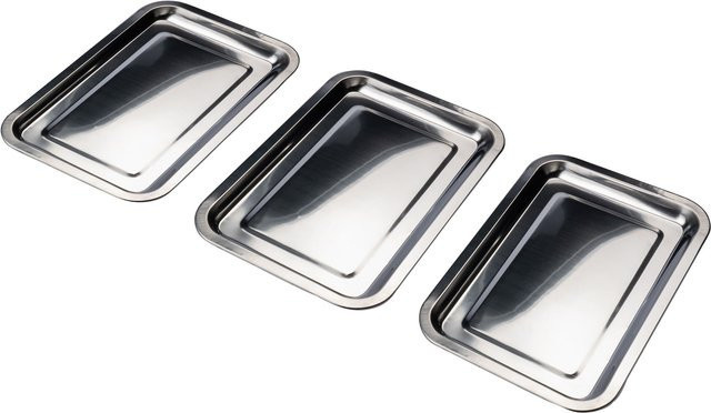 Genialo Edelstahl-Wannen-Set aus Edelstahl, 3 Stück, Silber, rechteckig - Bild 1