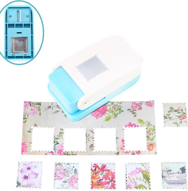 Rechteckiger Briefmarkenstanzer mit gewelltem Hebel für Papierarbeiten und Scrapbooking, Breite: 6,35 cm, Höhe: 2,03 cm - Bild 1