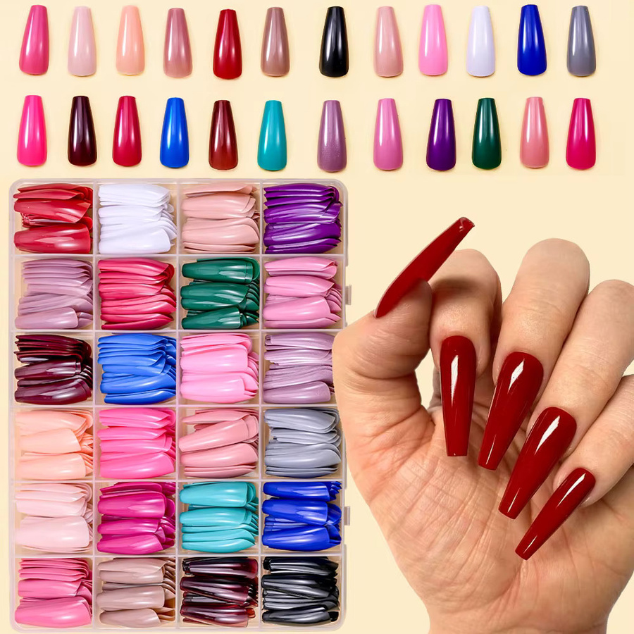 MAFANAILS Künstliche Nägel, Schwarz Rot, Glänzend, Unisex - Bild 2