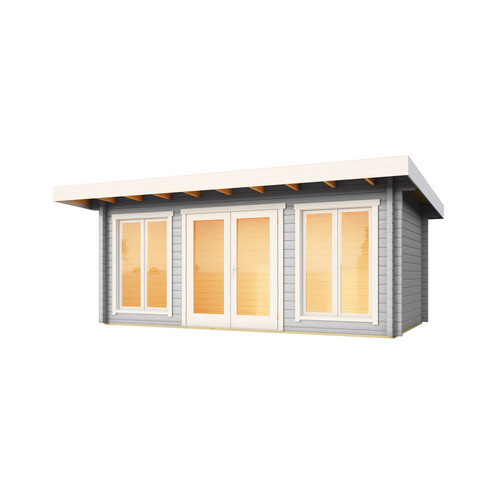 Lasita Maja Gartenhaus Dorset Flachdach Lichtgrau B/H/T: 540 x 238,95 x 360 cm - Bild 3