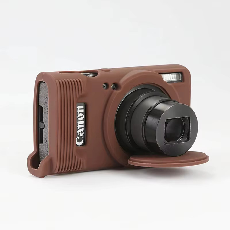 Silikonhülle für Canon IXY 650 und ELPH 360 HS inklusive Objektivschutzkappe in Braun - Bild 2