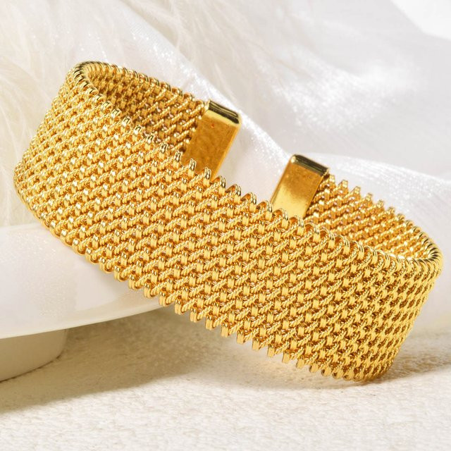 Armband Diana baby, vergoldet, Edelstahl, gewebt, Damen - Bild 1