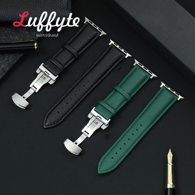 luffyte Uhrenarmband Leder, Edelstahl, Silber, Herren - Bild 1