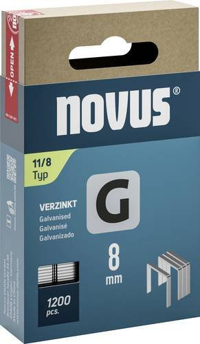 Novus Tools Flachdrahtklammern Typ 11, silber, galvanisiert, Länge: 8 mm, Breite: 10,6 mm, 1200 Stück - Bild 1
