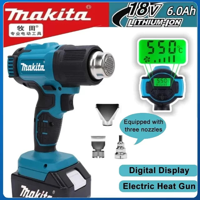 Makita Akku Heißluftpistole 18 V Industrielle tragbare elektrische Heißluftpistole mit verstellbarer Temperatur - Bild 1