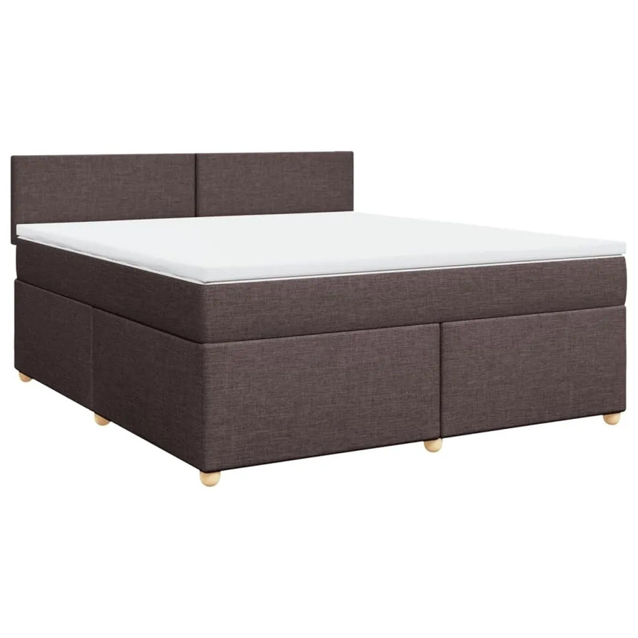 vidaXL Boxspringbett mit Matratze Hybrid-Design in Dunkelbraun und Weiß, B/T/H: 180 x 200 x 100,5 cm - Bild 2