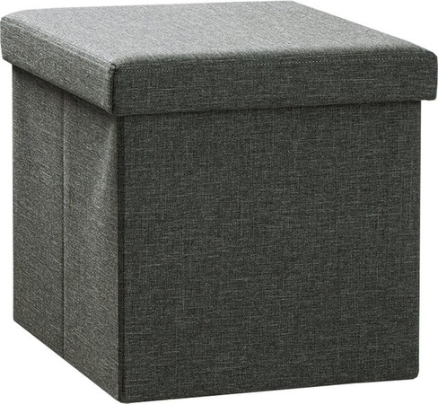 Trendstabil Sitzwürfel in Dunkelgrau mit abnehmbarem Bezug, B/T/H: 38 x 38 x 37 cm