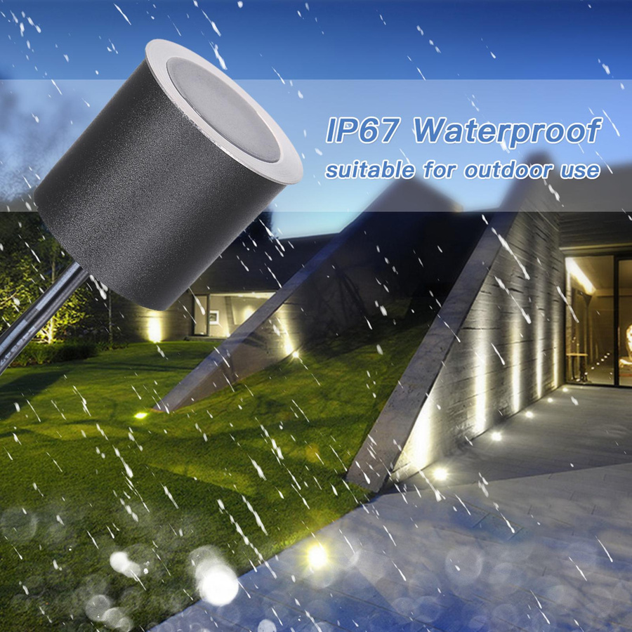 TOMTOP JMS 16er Set LED Einbauleuchten für den Außenbereich in Weiß, IP67 wasserdichte Bodeneinbauleuchten für Garten und Terrasse, DC12V Niederspannung - Bild 4
