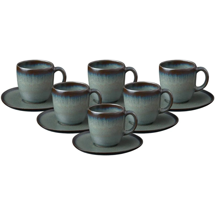 Villeroy & Boch like. Kaffeetassen mit Untertassen Lave Gris 6er Set 190 ml - Bild 2