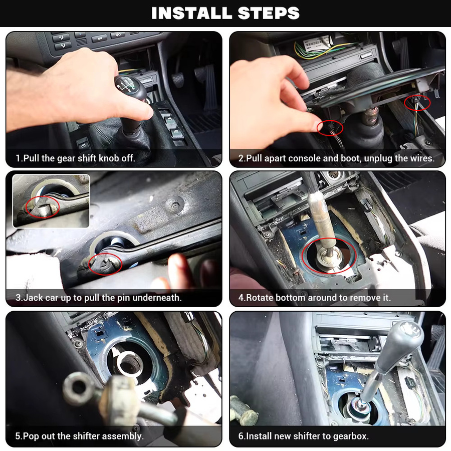 PQY Quick Shift Short Throw Shifter Präzisions-Sportschieber für BMW E30 E36 E39 E46 M3 M5 3 Serie in Blau - Bild 3