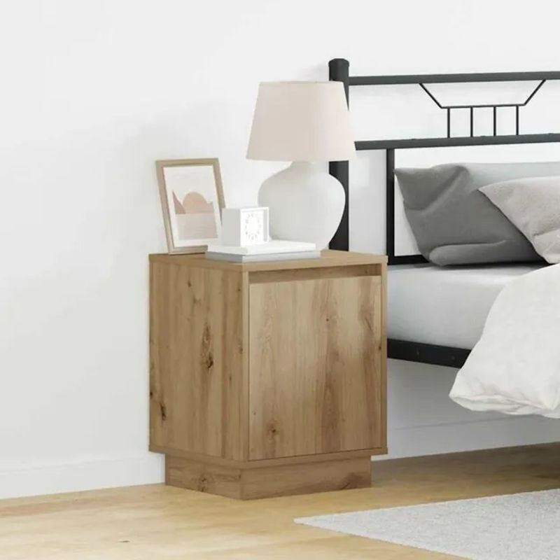 Set aus 2 Nachttischen vidaXL aus Eiche Natur in Braun, Modern und Minimalistisch, B/T/H: 39 x 34,5 x 50 cm - Bild 1