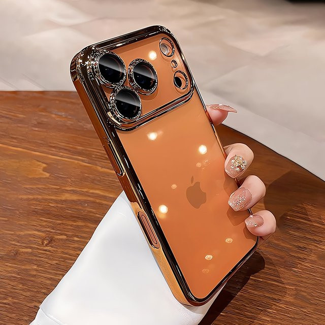 QIXTWO Transparente Handyhülle für iPhone 11 bis 17 Pro Max Plus mit kabelloser Ladefunktion und Stoßschutz in Transparent und Purple - Bild 1