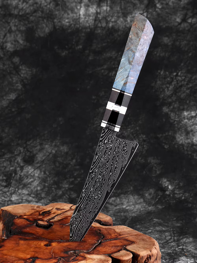 Xituo Japanisches Damast-Allzweckmesser aus VG10-Stahl mit ergonomischem Holzgriff, 5 Zoll, Mehrfarbig - Bild 5