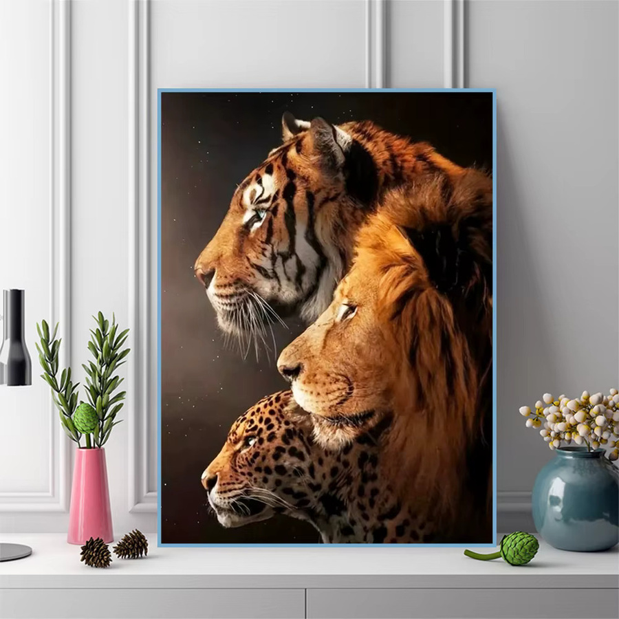 Evershine 5D-Diamantmosaik, Tiger-Tiermuster, Diamantmalerei - Bild 3
