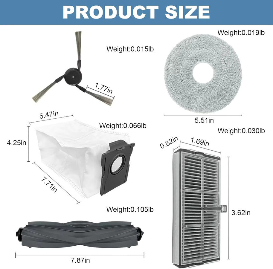 Dreame Zubehör-Set für L40 Ultra und X40 Ultra Roboterstaubsauger in Schwarz mit Staubbeuteln, Mopp, Hauptbürsten und HEPA-Filtern - Bild 3