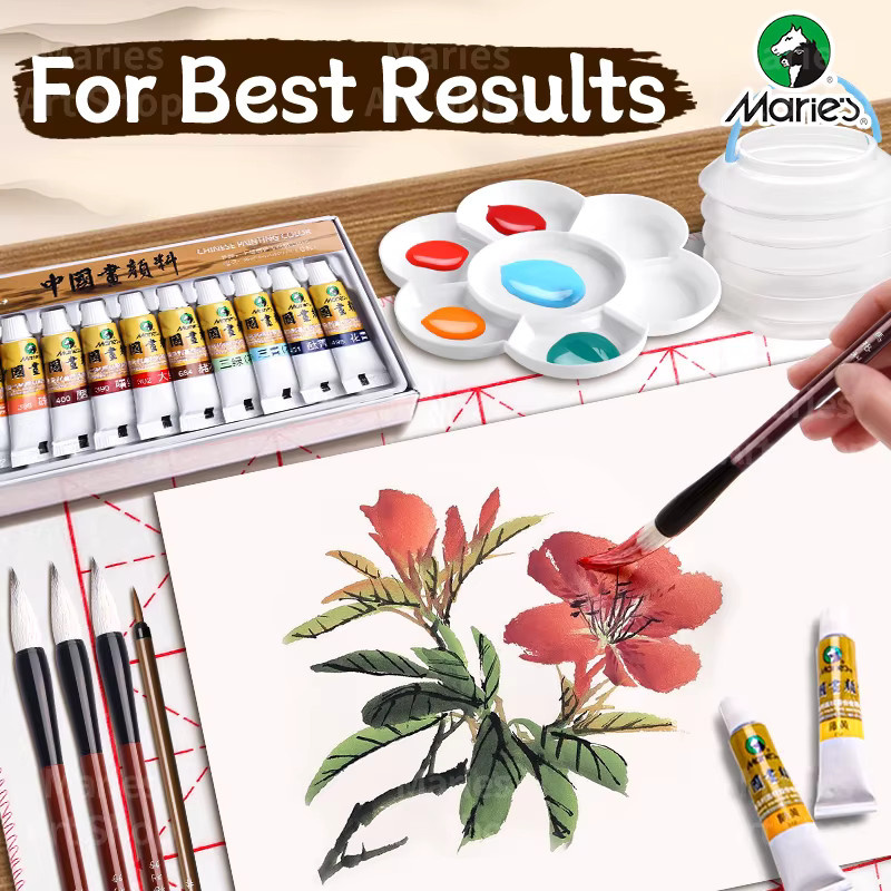 Marie's Sumi-Aquarell Farbpigment-Set in Multicolour mit 8 Kunstwerkzeugen für Landschaft, Tinte und Schreiben, 5 ml pro Farbe - Bild 2