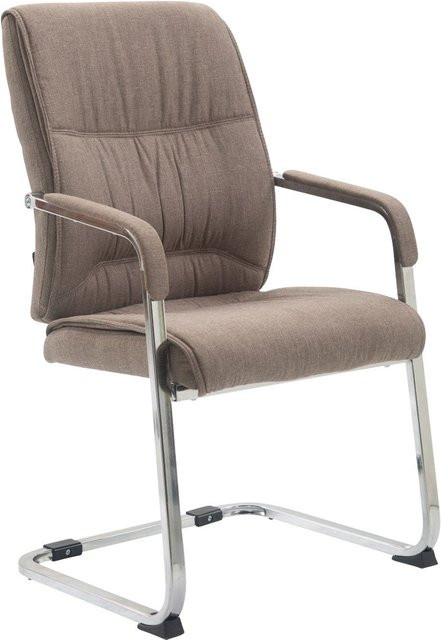 TPFLiving XL Besucherstuhl Anobo in Beige mit Stoffbezug und Metallgestell - Bild 1