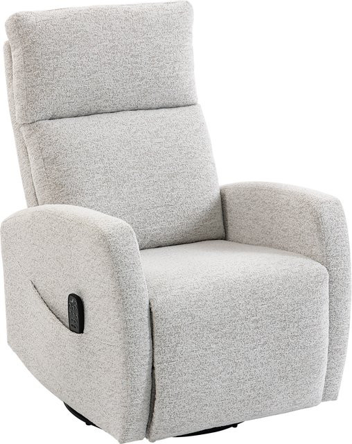 HOMCOM Massagesessel mit Heizung aus Chenille in Beige, 360 Grad drehbarer Relaxsessel mit verstellbarer Rückenlehne und Seitentaschen - Bild 1