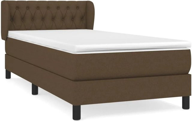 vidaXL Boxspringbett mit Matratze Dunkelbraun B/T/H: 90 x 190 cm - Bild 1