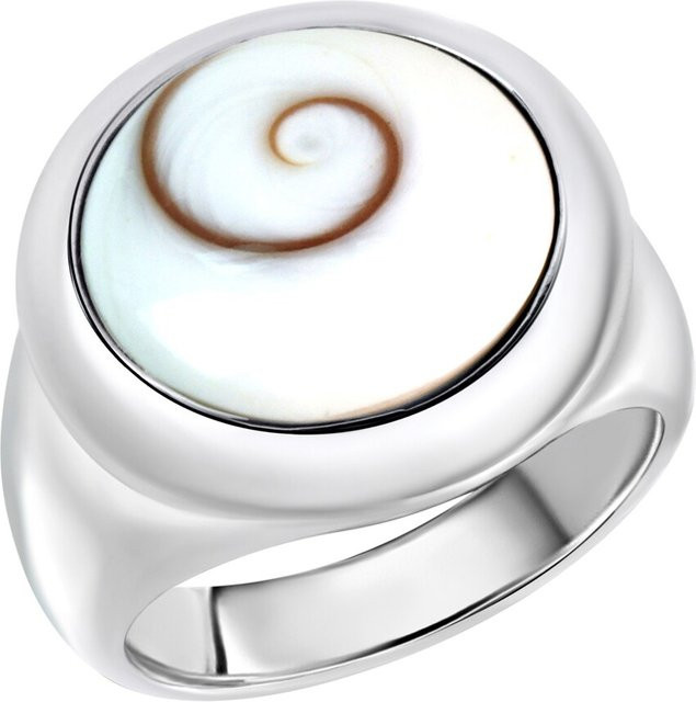 Zeeme Pearls Ring 925 Silber, rhodiniert, weiße Muschel, Damen - Bild 1