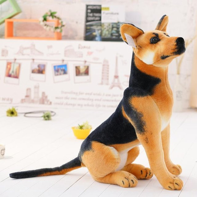 Liegender Hund Plüschpuppe, orange, 30cm - Bild 1