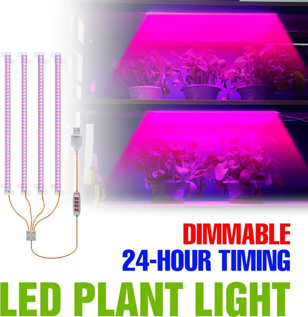CanLing LED-Pflanzenlampe mit USB-Anschluss und Clip, Vollspektrum-Growlight in Weiß für Zimmerpflanzen, Saatgut und Hydroponik - Bild 1