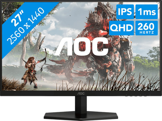 AOC Q27G42ZE Gaming-Monitor, 27 Zoll, QHD, Fast-IPS, 260Hz, Schwarz/Rot - Bild 1