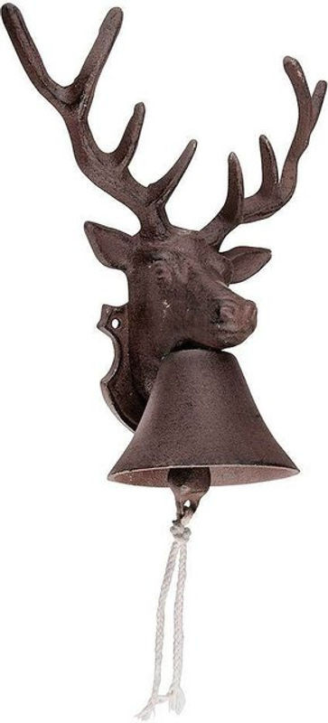 Rustikale Hirsch Türglocke aus Metall von Esschert Design in Braun - Bild 1