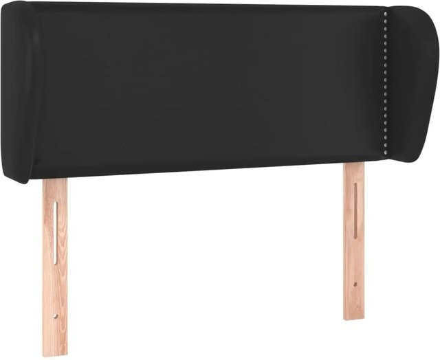 vidaXL Kopfteil mit Ohren in Schwarz aus Kunstleder, Breite: 103 cm, Tiefe: 23 cm, Höhe: 78-88 cm - Bild 1