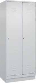 C+P Spind Classic PLUS Garderobenschrank mit Sockel, 2 Abteile, Grau, H x B x T: 195 x 80 x 50 cm - Bild 1