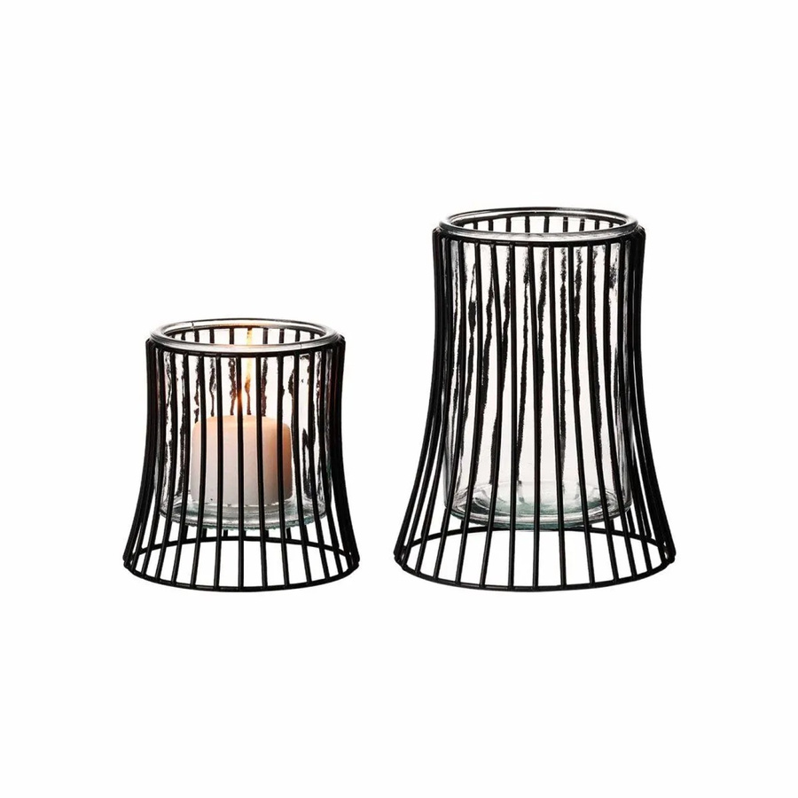 Ritzenhoff & Breker Nero Windlichter-Set 2-teilig rund in Schwarz und Transparent aus Glas und Metall - Bild 2