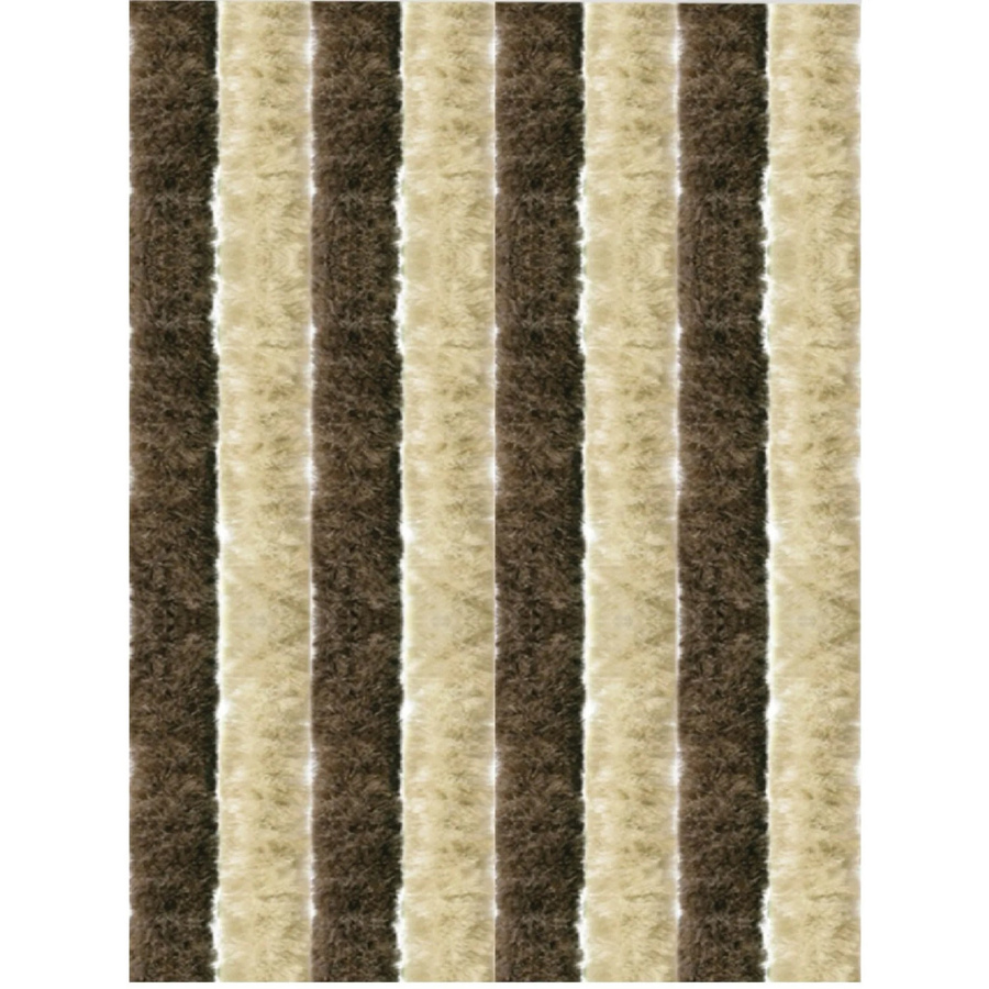 Arsvita Flauschvorhang mit Unistreifen in Beige und Braun, B: 100 cm, H: 220 cm - Bild 2