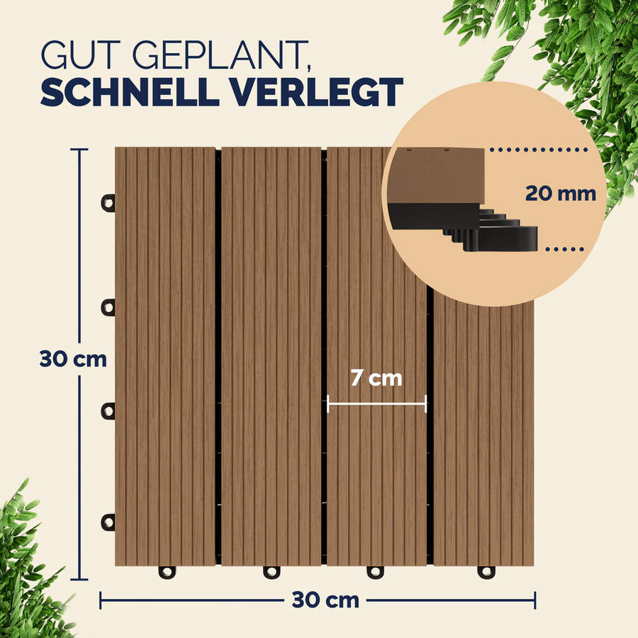 WPC Fliesen Klassik Terrakotta 44er-Set B/B: 30 x 30 cm - Bild 2