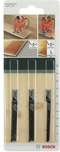 Bosch Stichsägeblatt-Set 3-teilig U-Schaft U 1 BIF und U 1 AOF in Silber - Bild 1