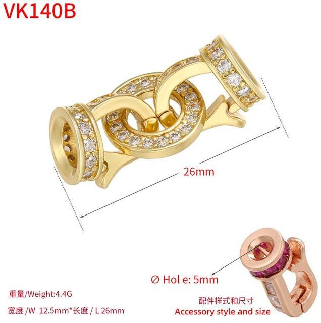 ZHUKOU Armband Verschluss Schließe, goldene Kristallverbinder, Damen - Bild 1
